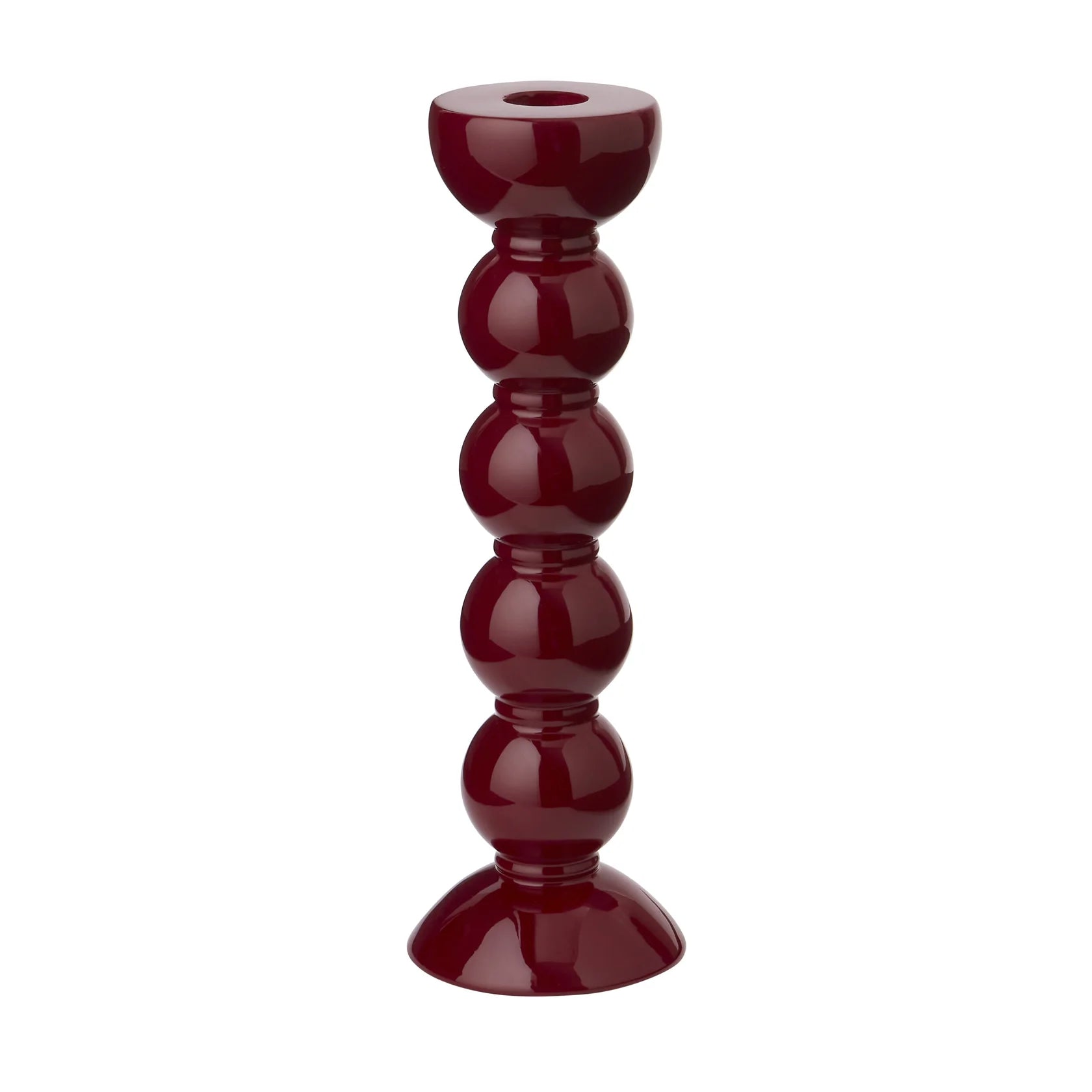 Tall Bobbin Candlestick Holder in Cherry, from Addison Ross
