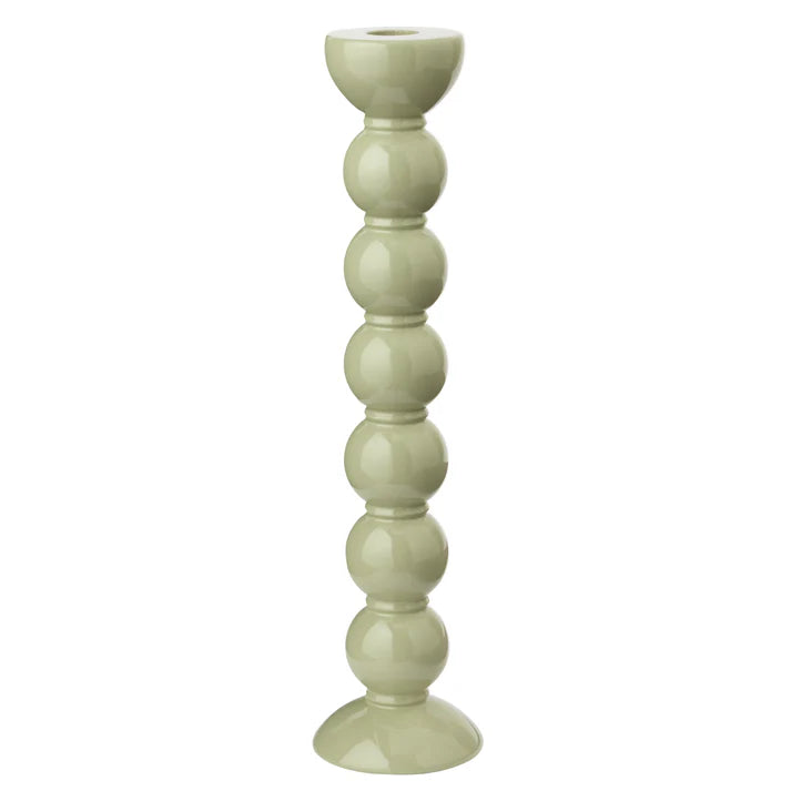 13" Bobbin Candle Stick Holder in Sage, from Addison Ross