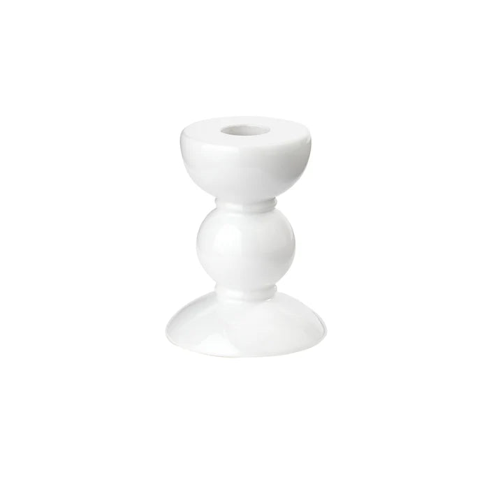 Small Bobbin Candle Stick Holder in White, from Addison Ross