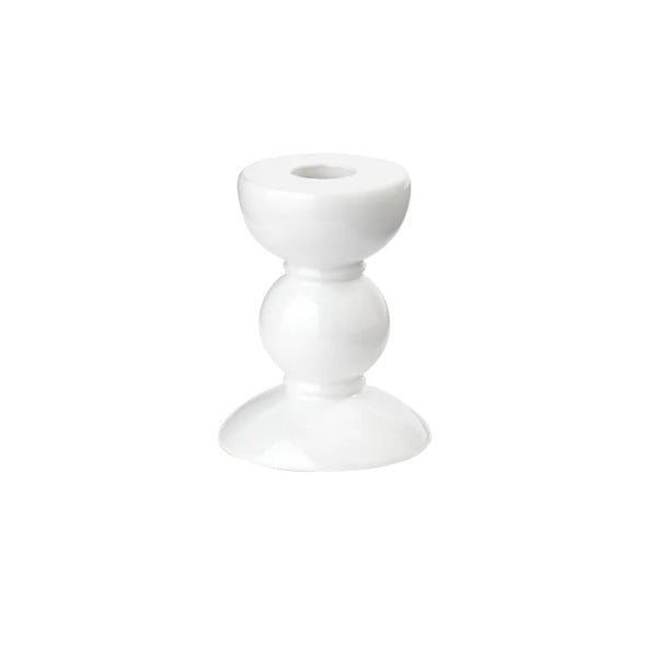 Small Bobbin Candle Stick Holder in White, from Addison Ross