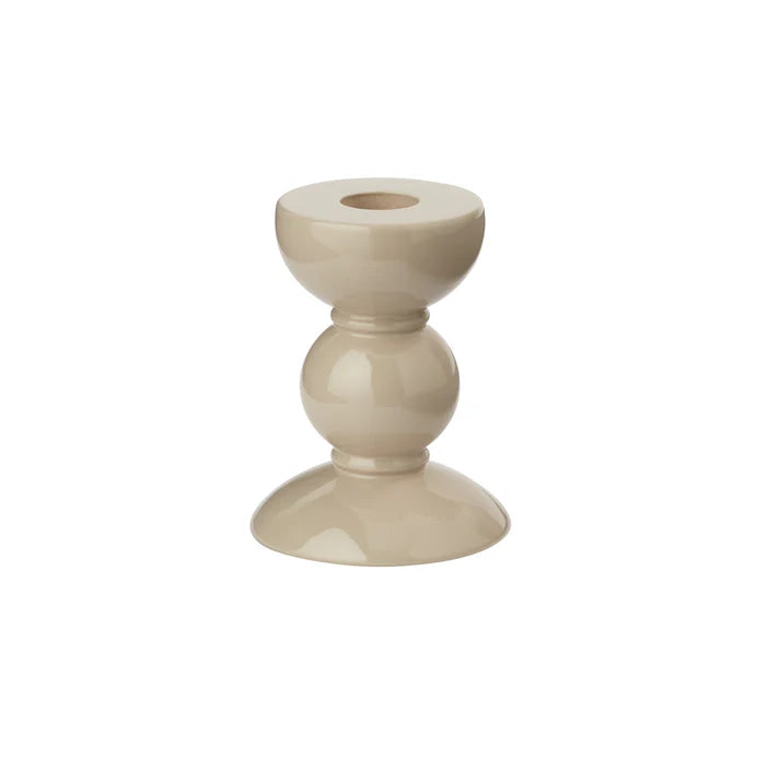 Small Bobbin Candle Stick Holder in Cappuccino, from Addison Ross