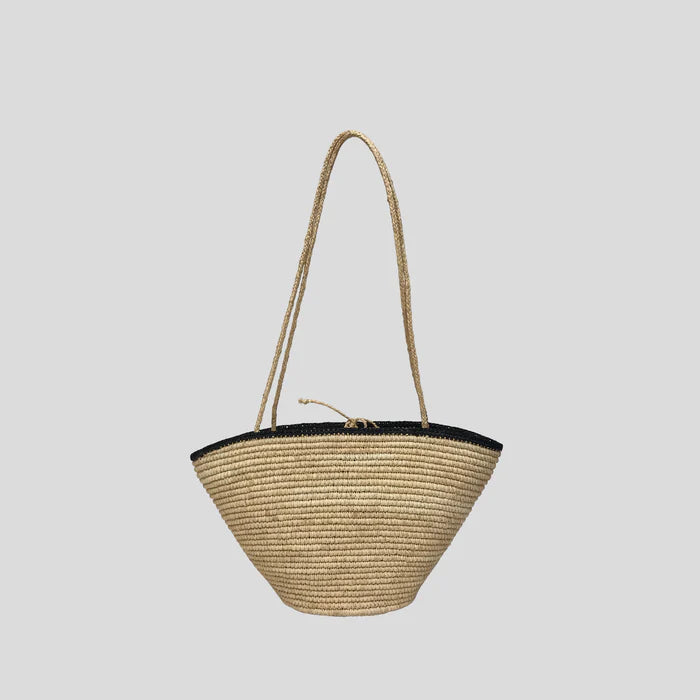 Carla Petit Bag in Natural x Noir, from Maison N.H Paris