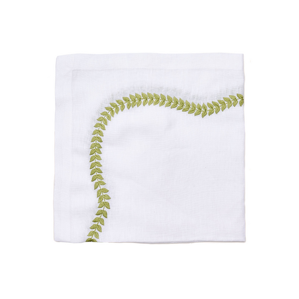 Fern Path Embroidered Napkin, from Deborah Rhodes