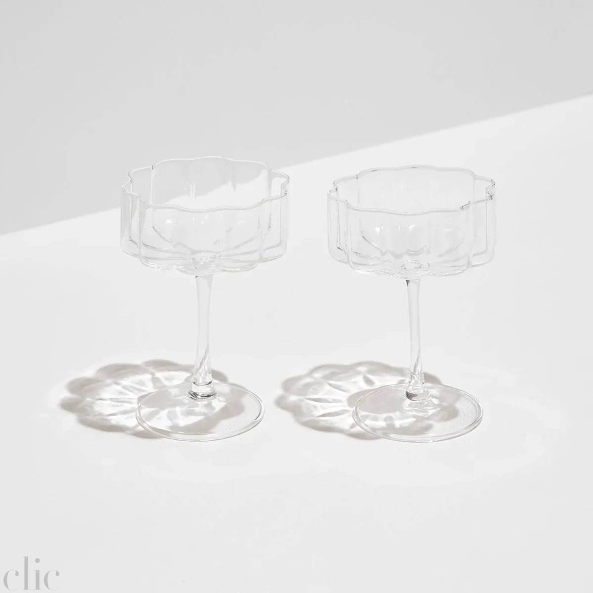 Set of 2 Wave in Glasses in Clear, from Fazeek