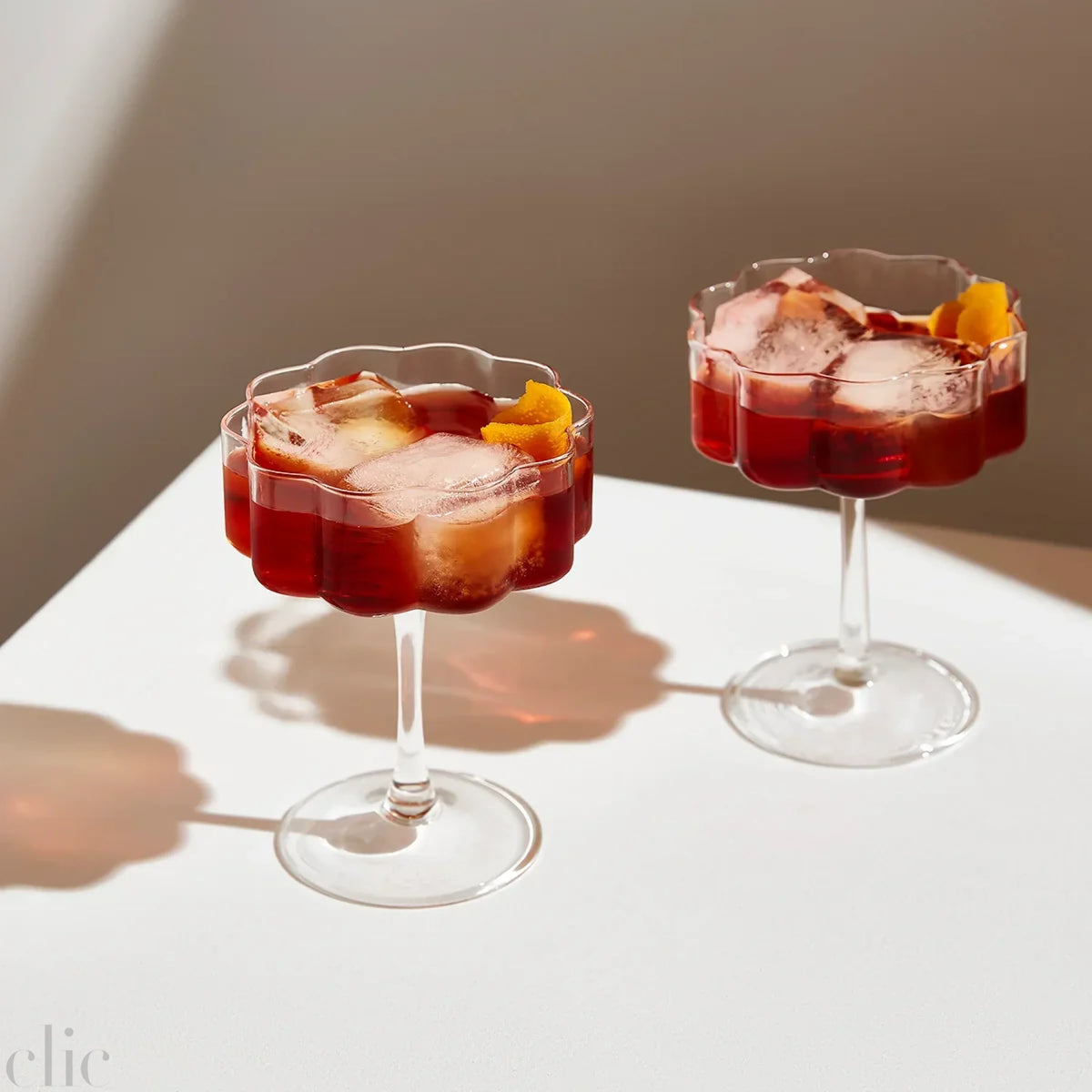 Set of 2 Wave in Glasses in Clear, from Fazeek