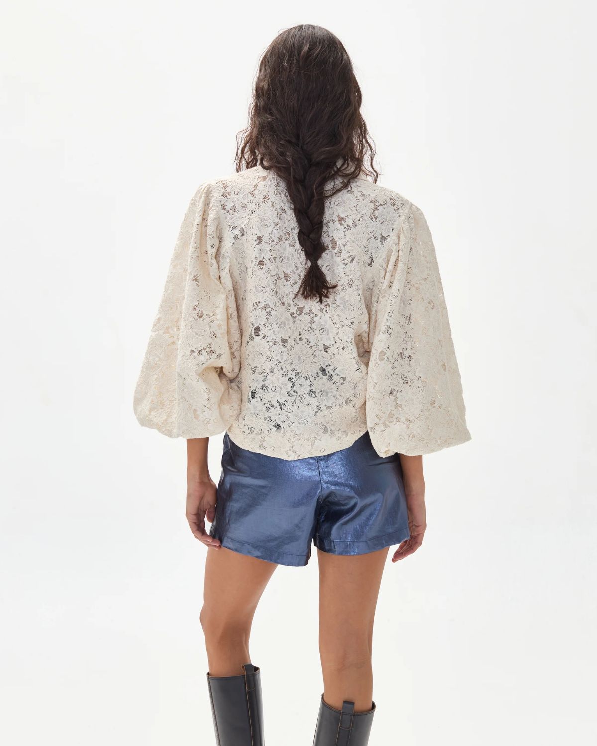 Claire Cotton Lace Shirt in Natural, from Lanhtropy 