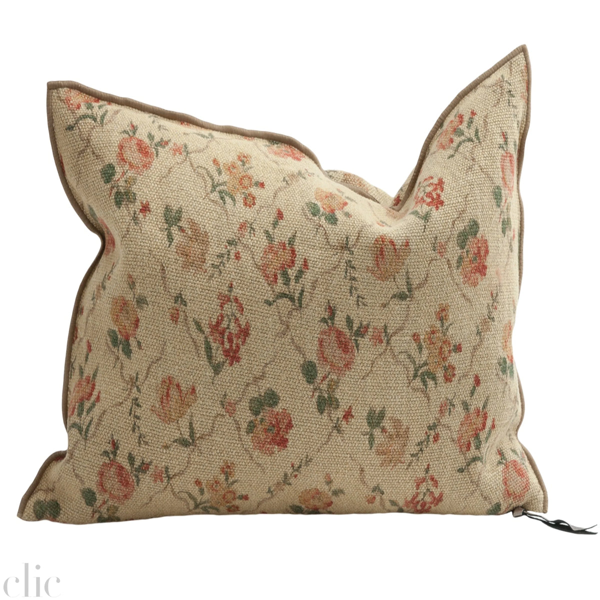 Wabi Sabi Jardin Secret Pillow 26x26 in Orgeat, from Maison De Vacances