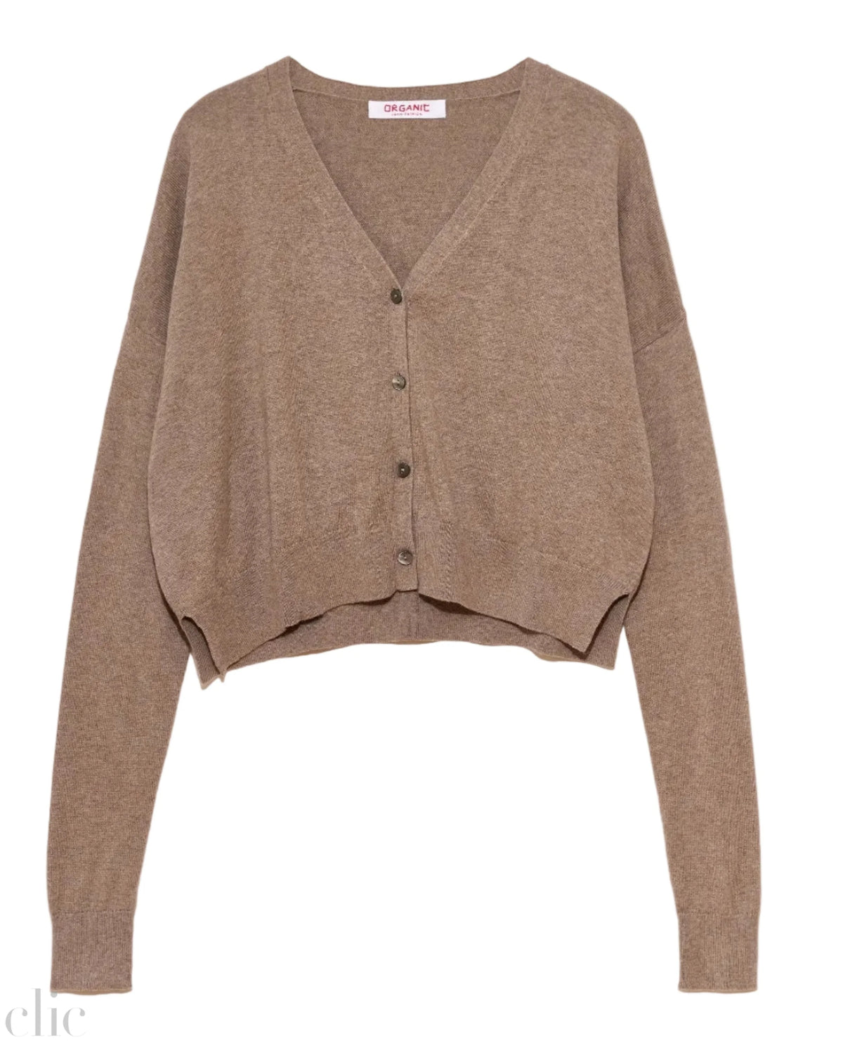 Cropped Cardigan in Toffee, from Organic by John Patrick