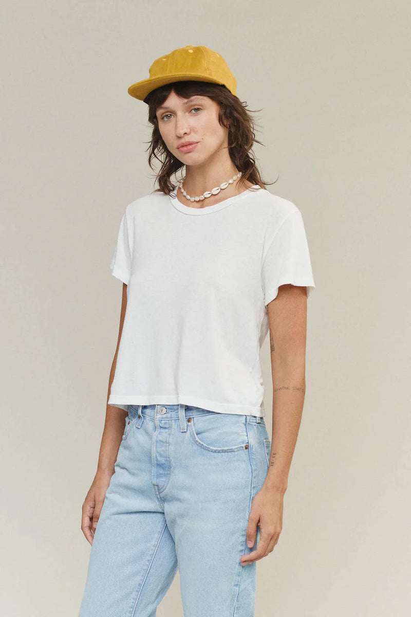 Cropped Ojai Tee in Washed White, from Jungmaven