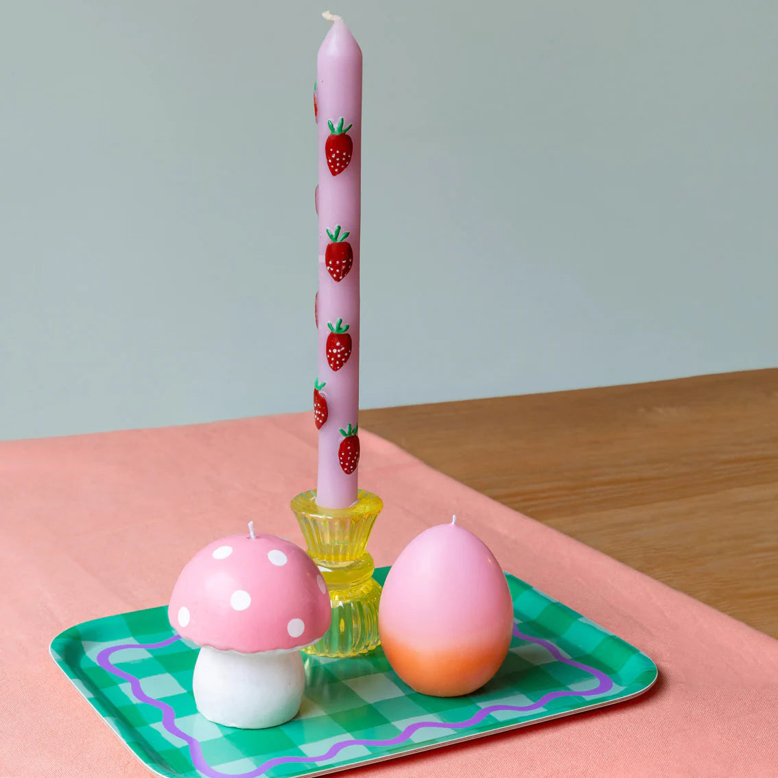 Dinner Candles in Strawberry, from Talking Tables