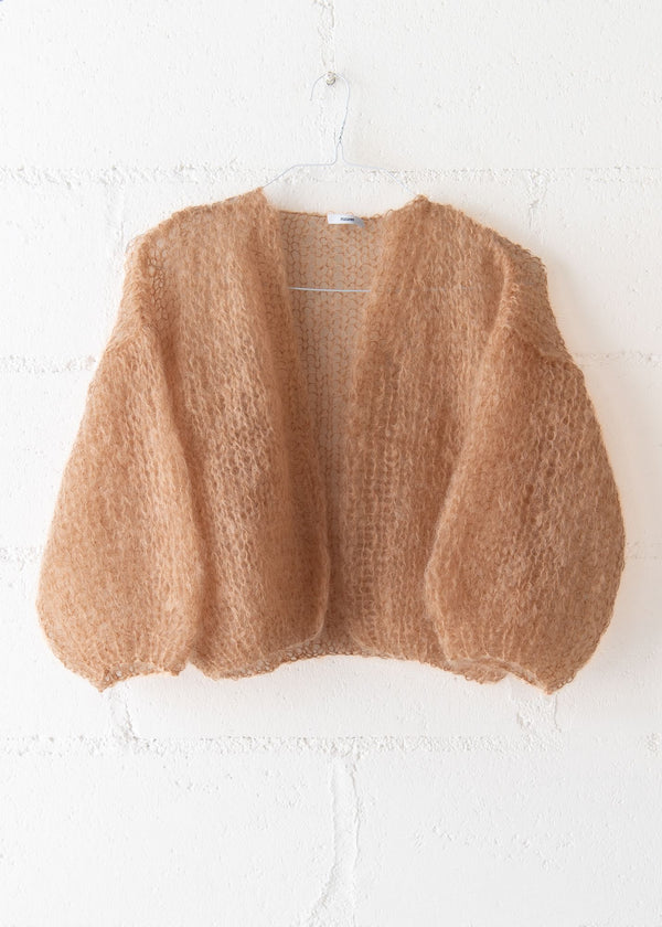 Mohair Light Bomber Cardigan in Camel, from Maiami