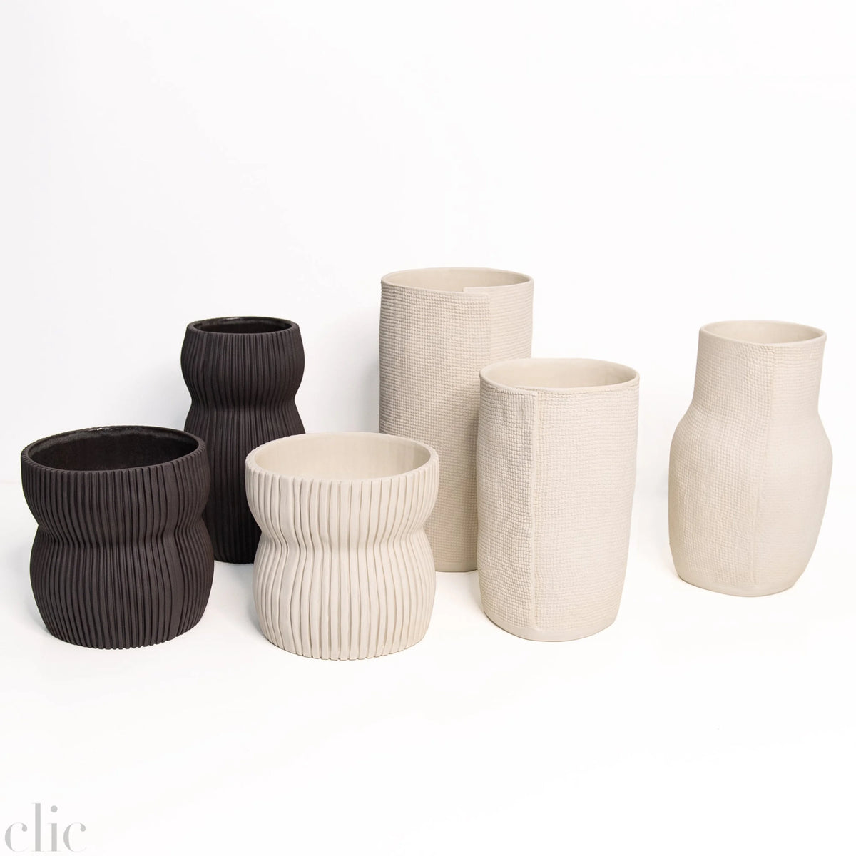 Small Burlap Cylinder Vase in Cream, from CYM