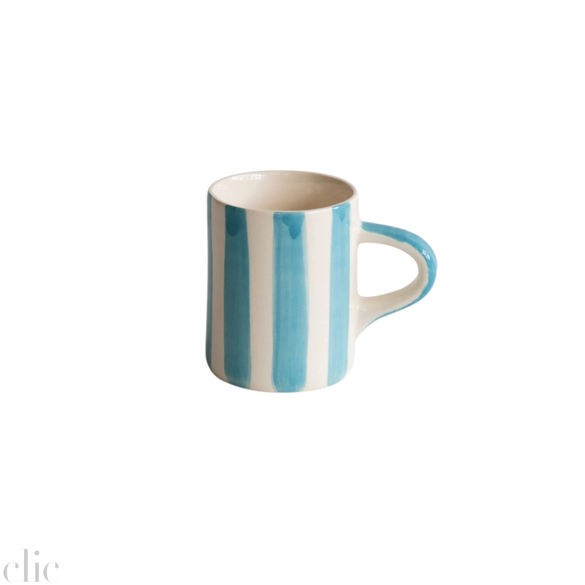 Candy Stripe Espresso Cup in Turquoise