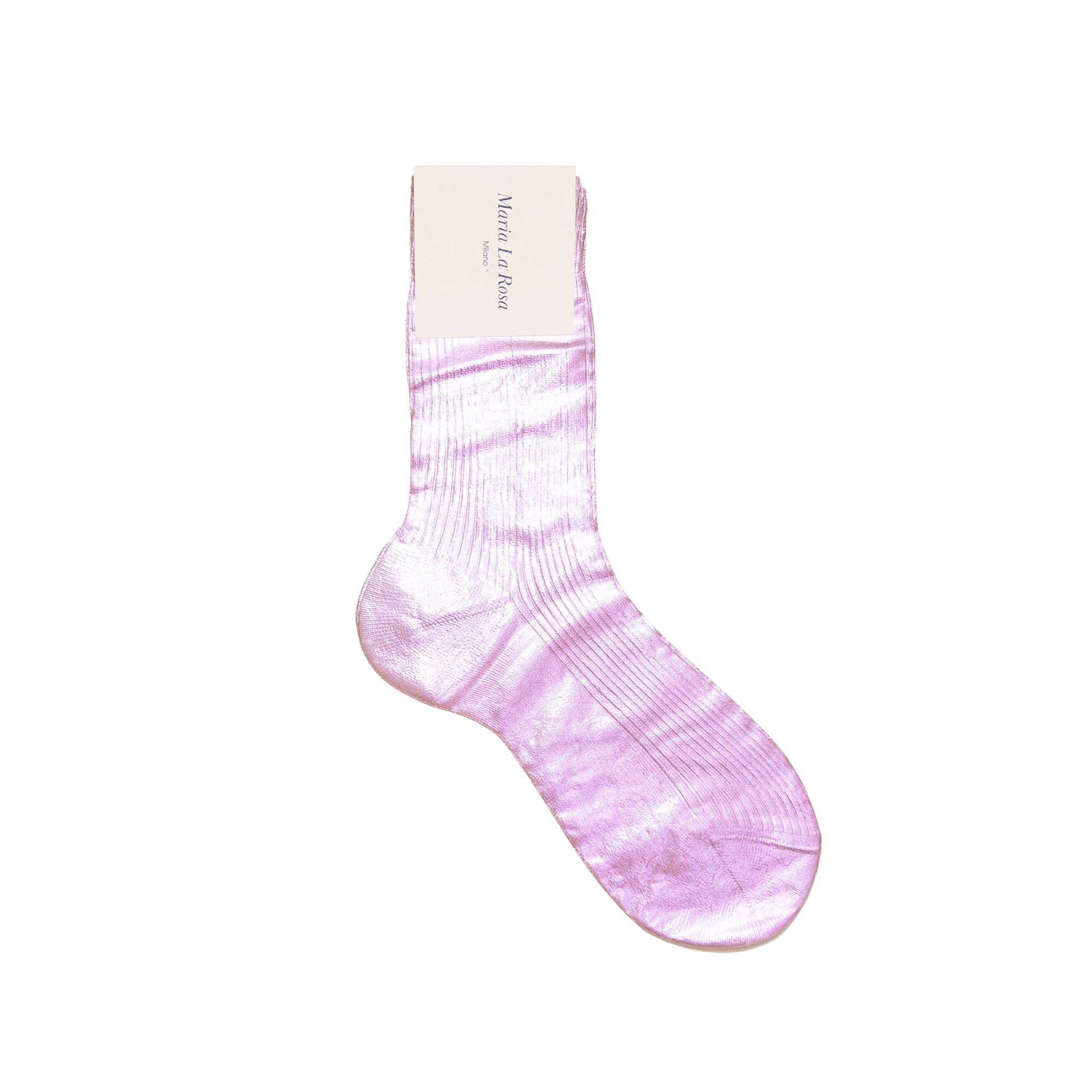 Cangiante Ribbed Socks in Nocciola, from Maria La Rosa