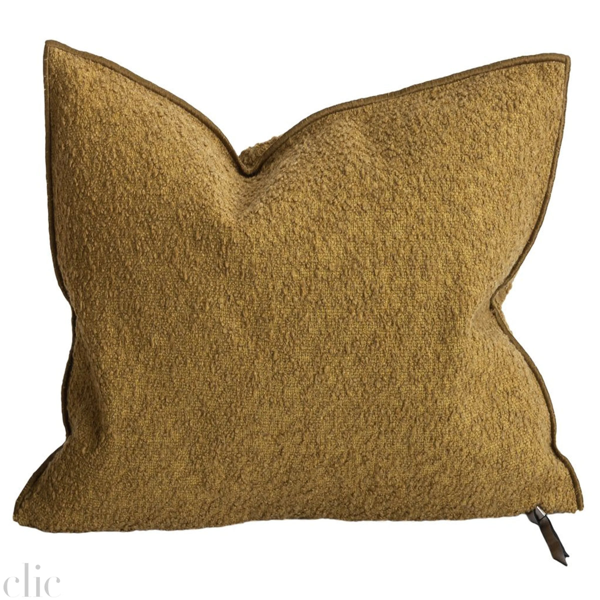 Canvas Wooly 26x26 Pillow in Ocre, from Maison de Vacances