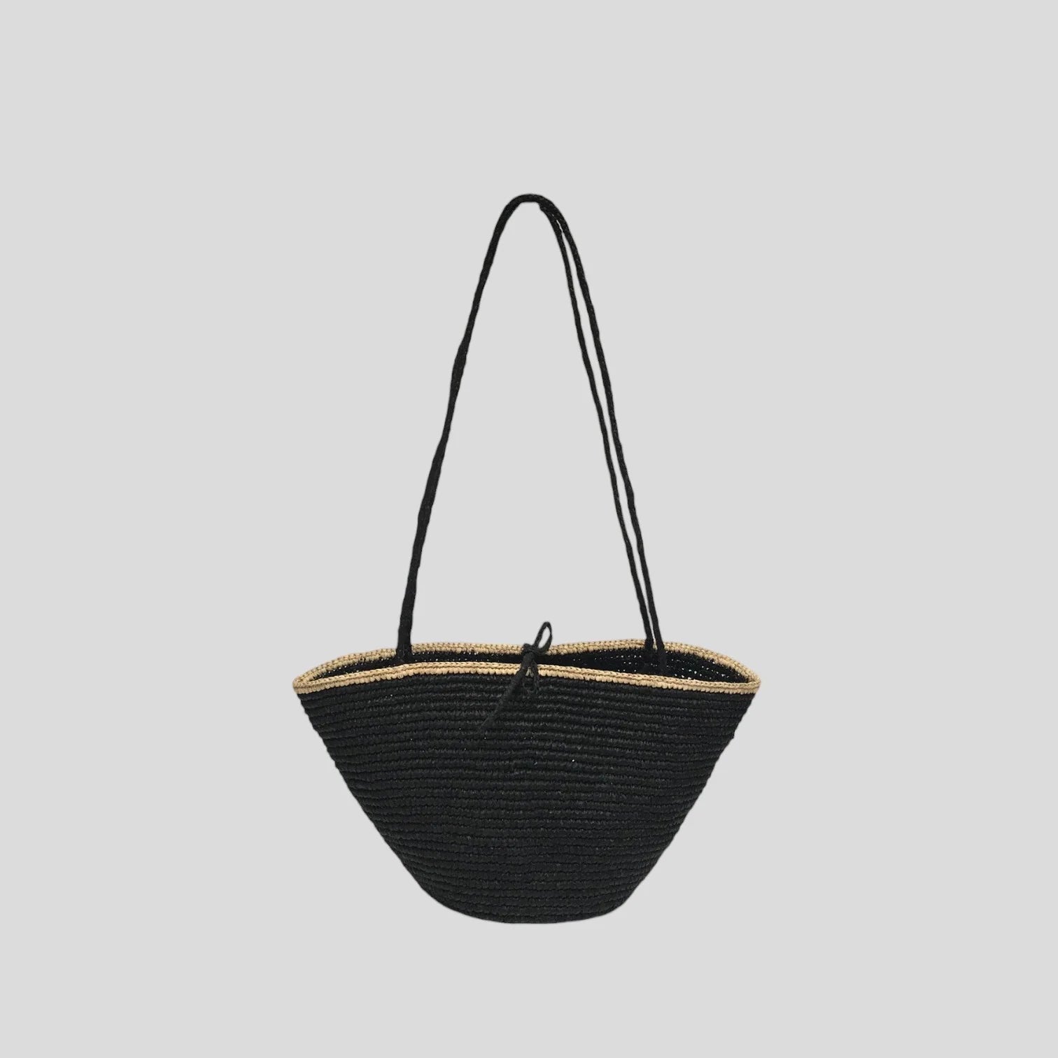 Carla Petit Bag in Noir x Natural, from Maison N.H Paris