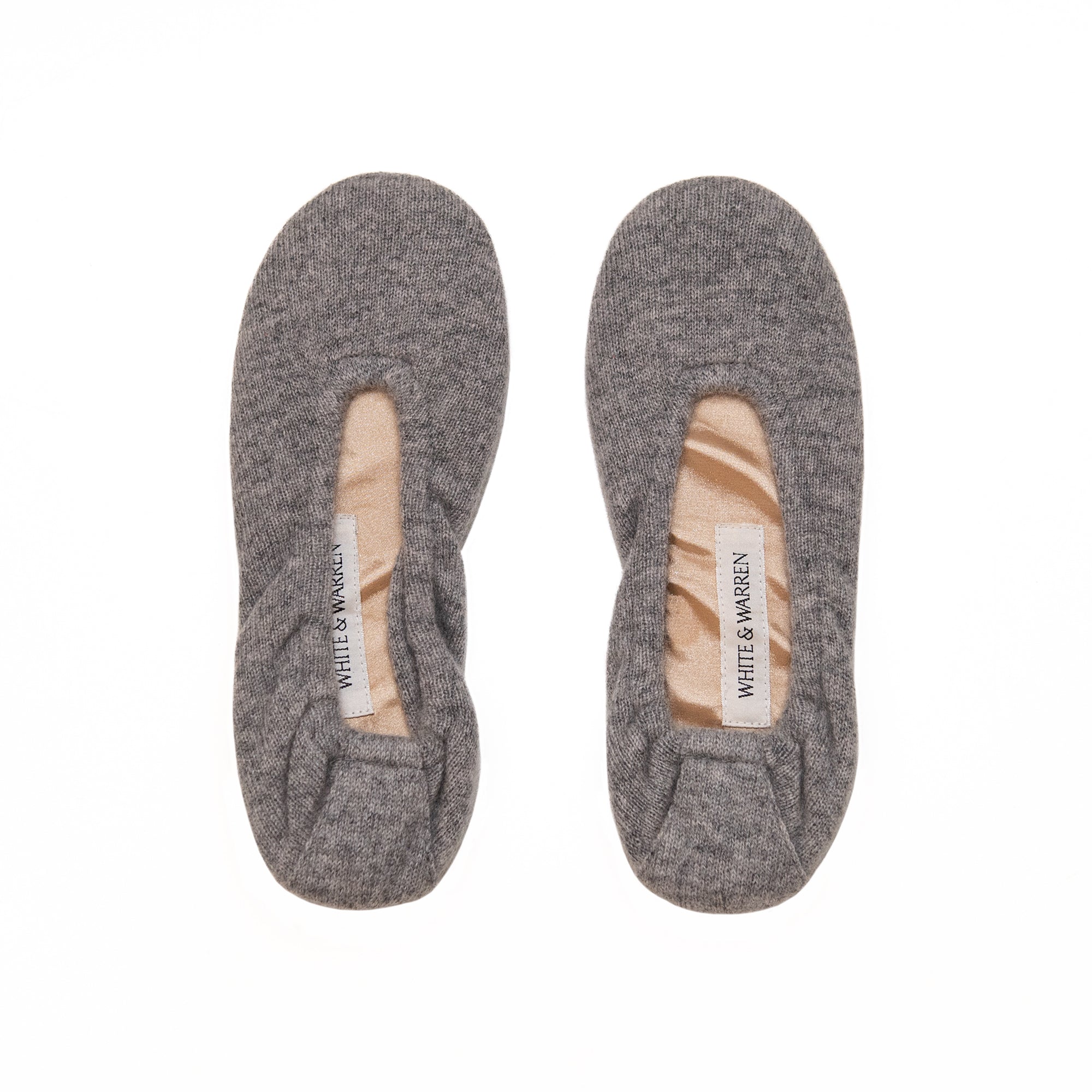 Cashmere Ballet Slippers in Grey Heather, from White and Warren