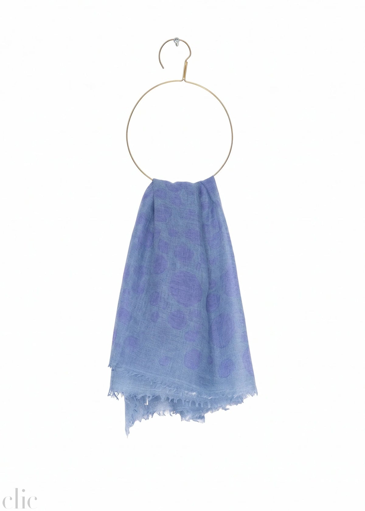 Cashmere Whisper Polka Dot Neckerchief in Blue & Grey, from Meg Cohen