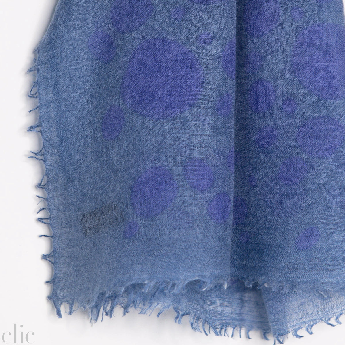 Cashmere Whisper Polka Dot Neckerchief in Blue & Grey, from Meg Cohen