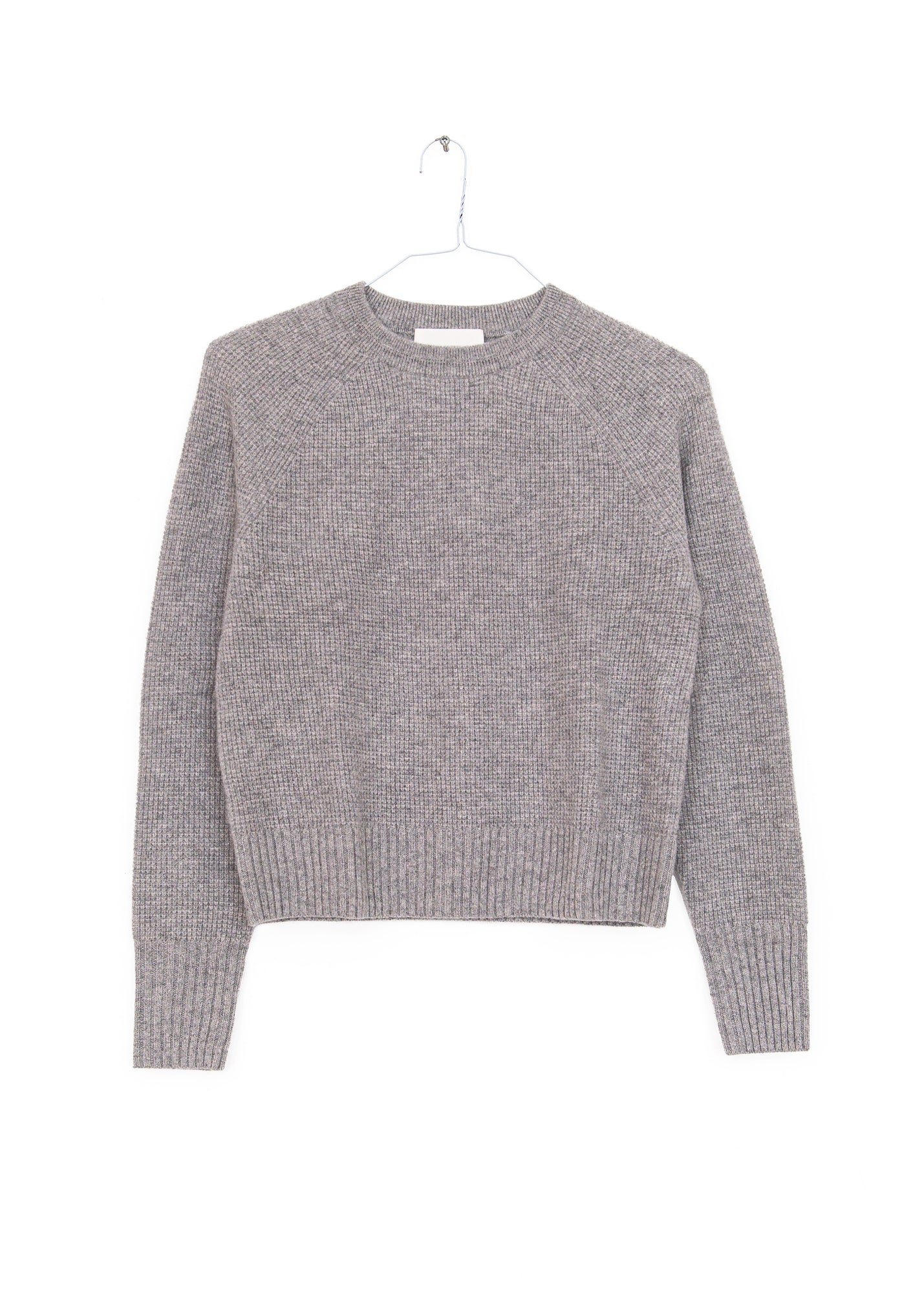 Cashmere Waffle Sweatshirt in Grey Heather, from White and Warren