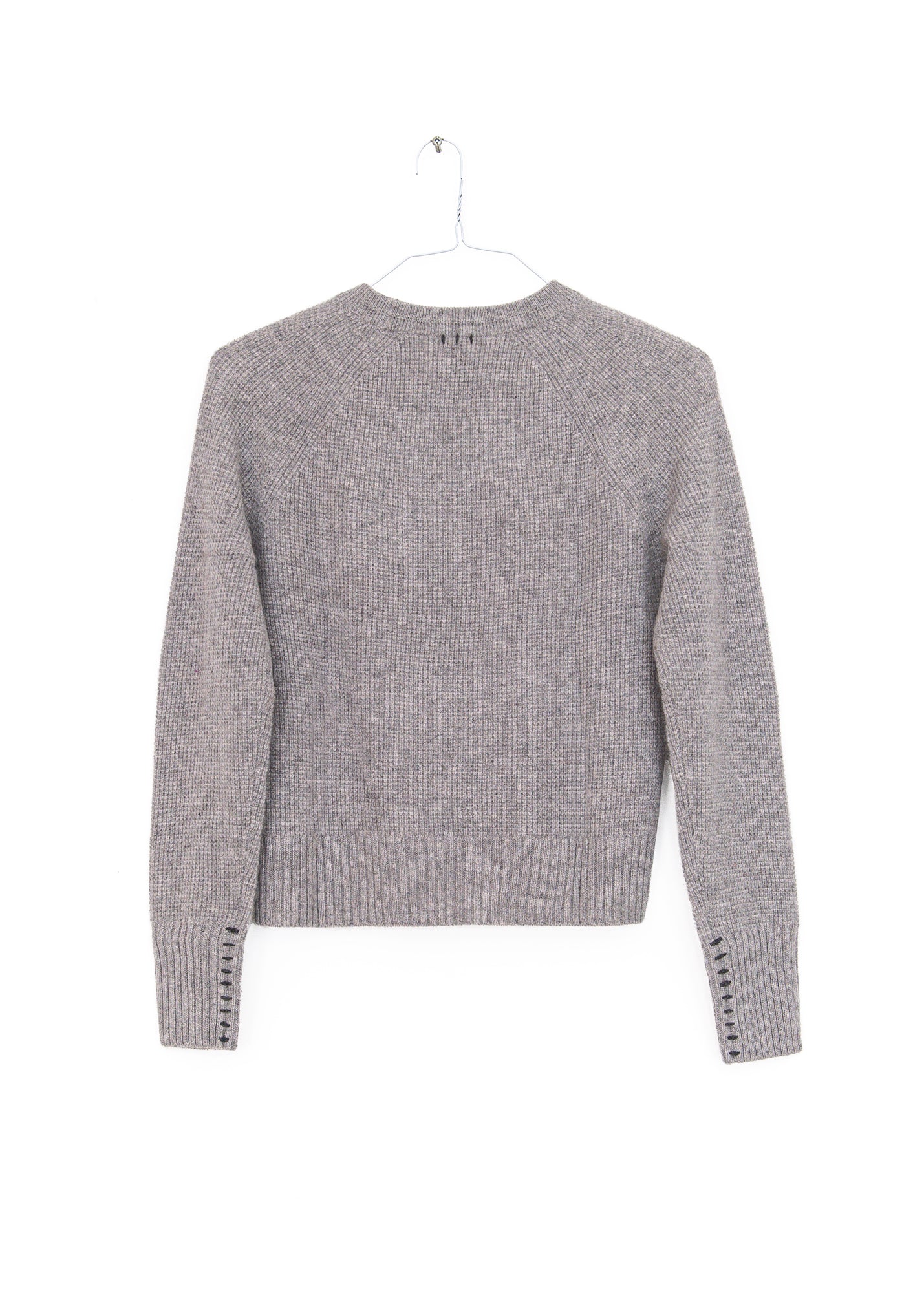 Cashmere Waffle Sweatshirt in Grey Heather, from White and Warren
