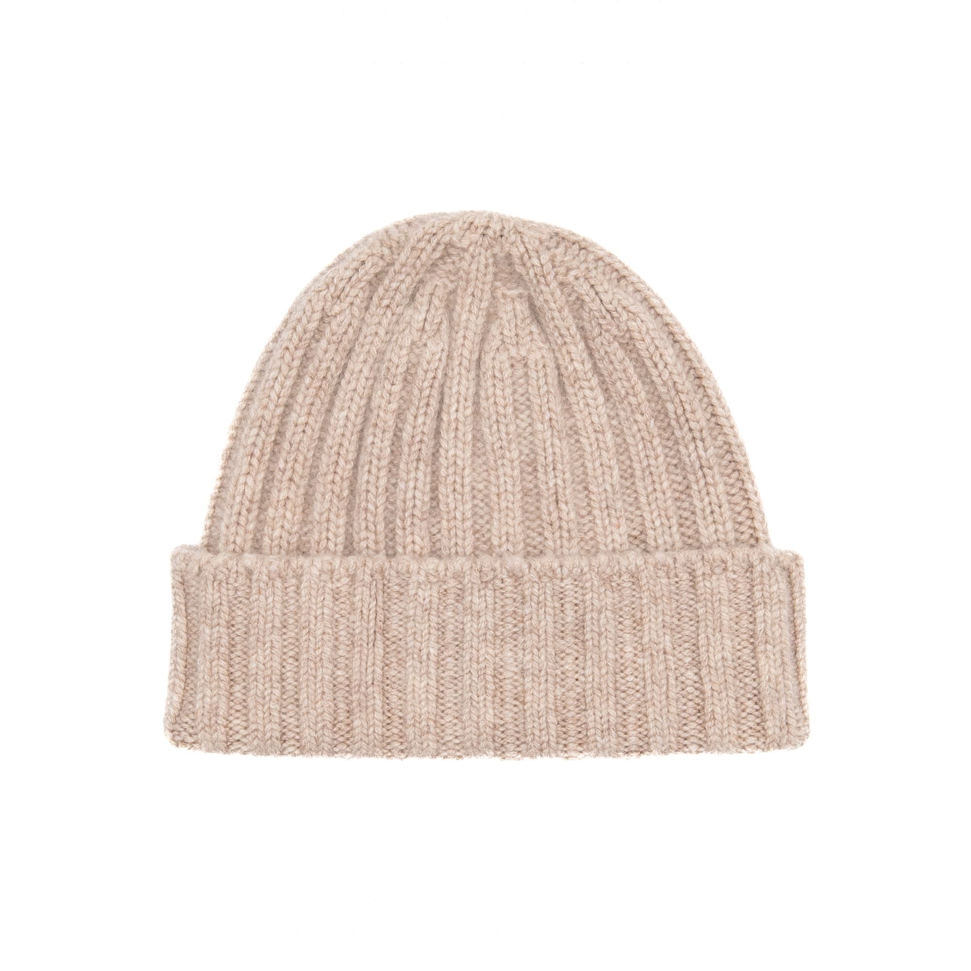 Cashmere Rib Hat in Light Beige, from Cableami