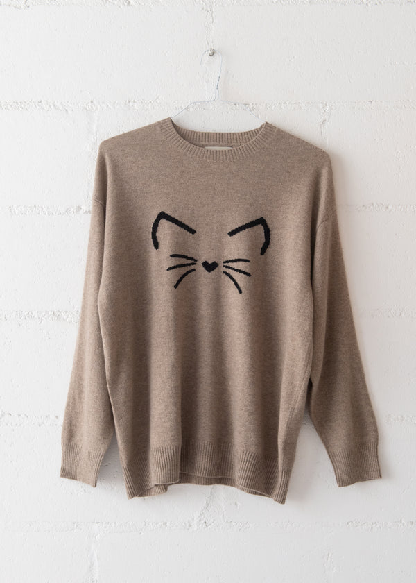 Cashmere Cat Crew in Light Brown and Black, from Jumper 1234