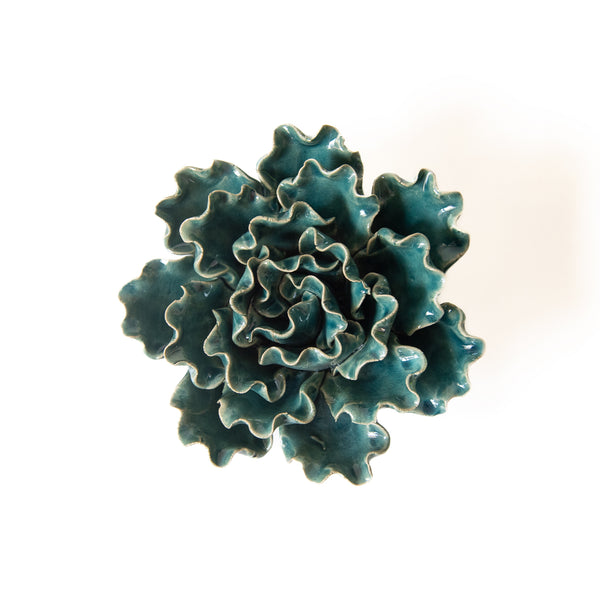 Ceramic Flower Wall Art Lettuce Teal Large 5, from Chive