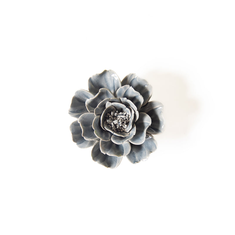 Ceramic Flower Wall Art Rose Grey 6, from Chive