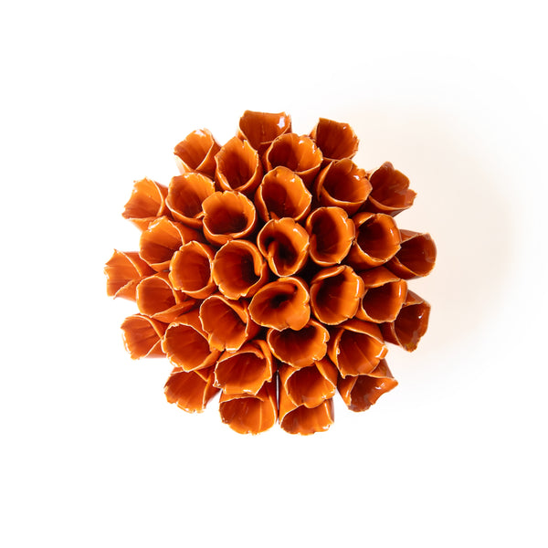 Ceramic Flower Wall Art Polyp Orange Large, from Chive