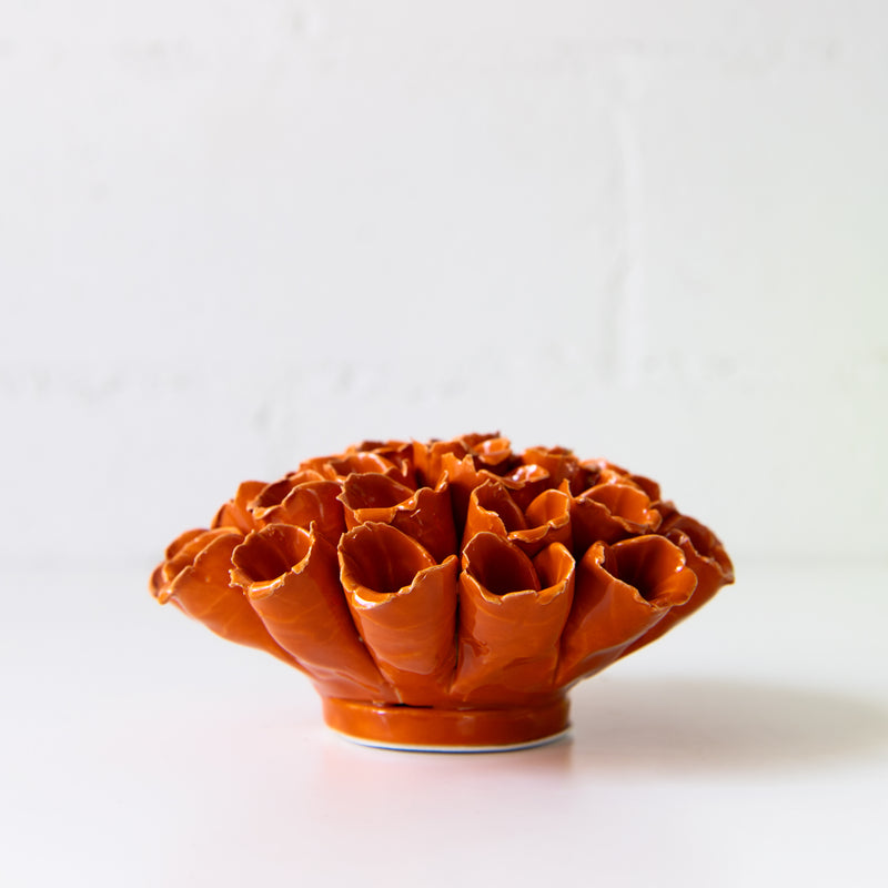 Ceramic Flower Wall Art Polyp Orange Large, from Chive