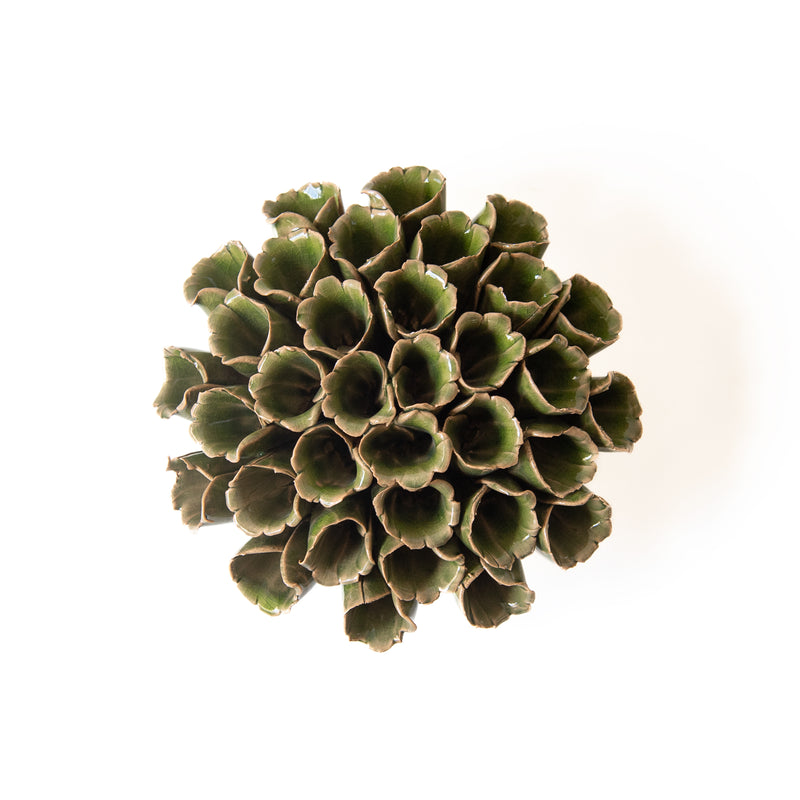 Ceramic Flower Wall Art Polyp Green Large, from Chive