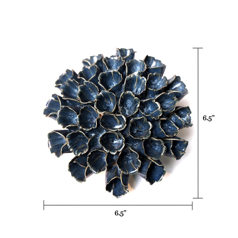 Ceramic Flower Wall Art Polyp Blue 6, from Chive