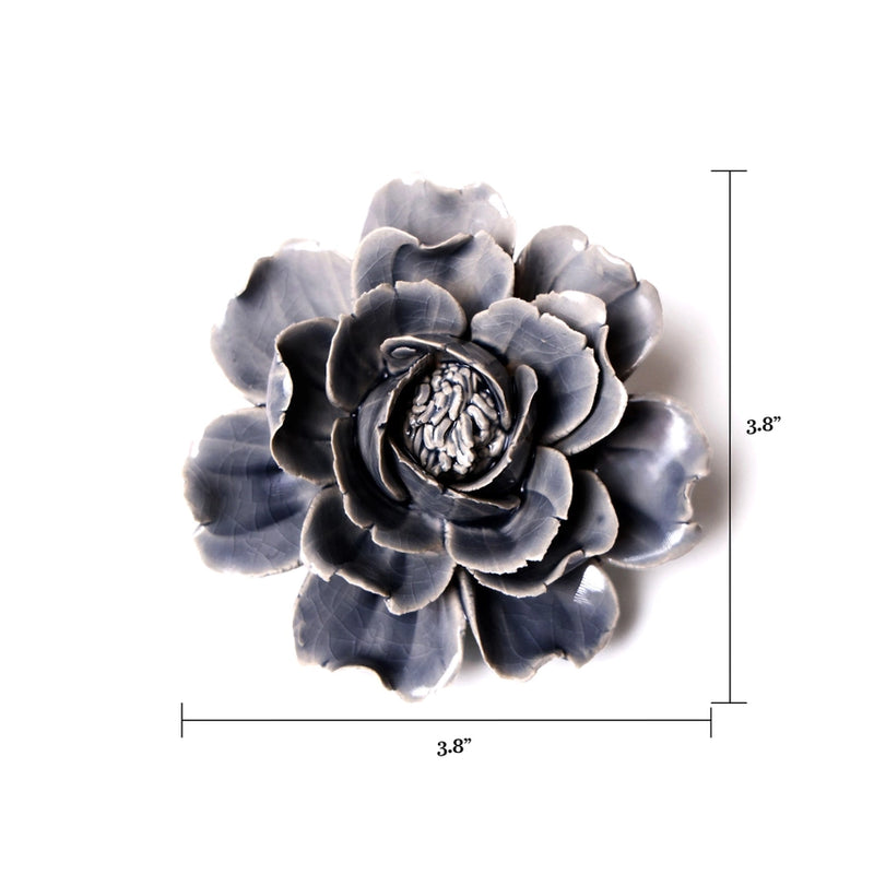 Ceramic Flower Wall Art Rose Grey 6, from Chive