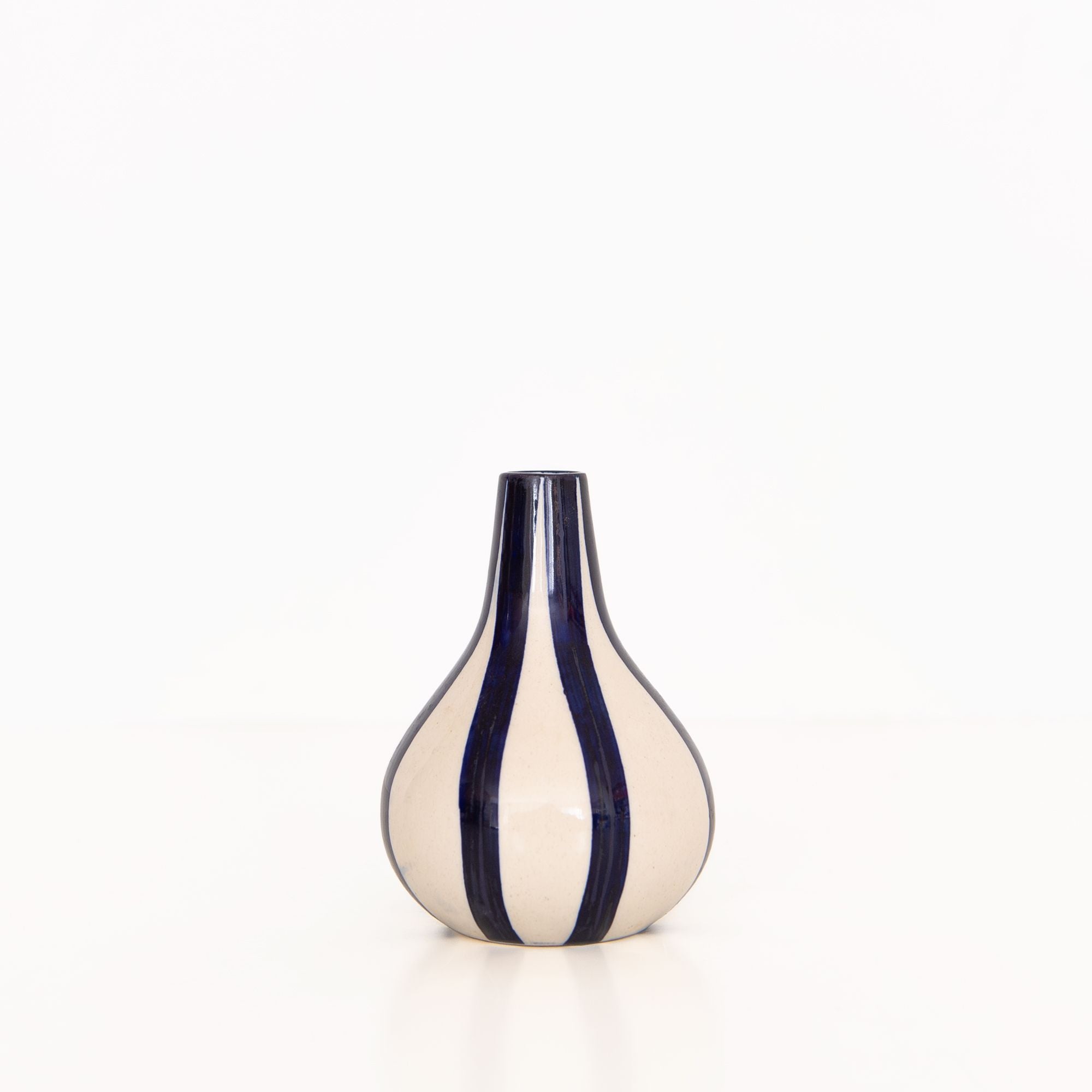 Ceramic Stripe Bud Vase in Blue, from Casa Amarosa