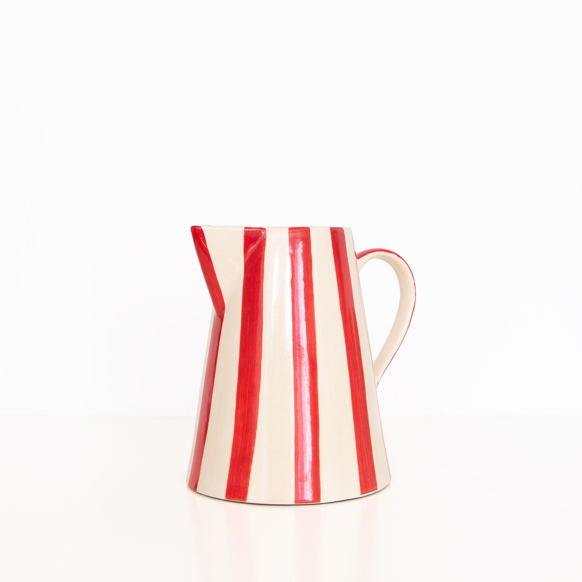 Ceramics Stripe Pitcher in Red, from Casa Amarosa