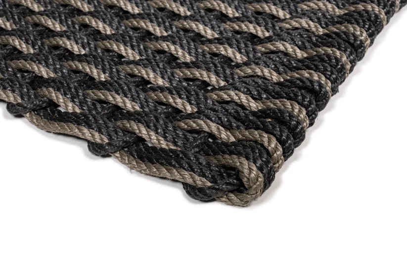 Large Triple Weave Doormat in Mushroom and Charcoal, from The Rope Co.