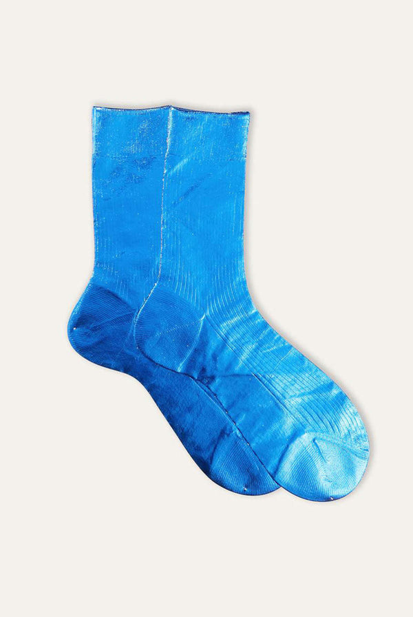 Ribbed Laminated Socks in Cielo, from Maria La Rosa