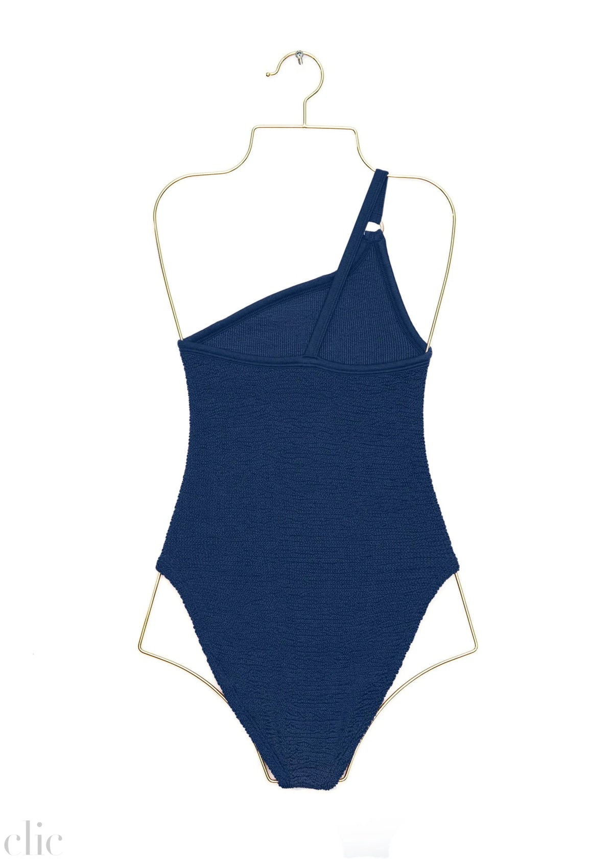Clara Swimsuit With Gold Hoop in Navy, from Hunza G
