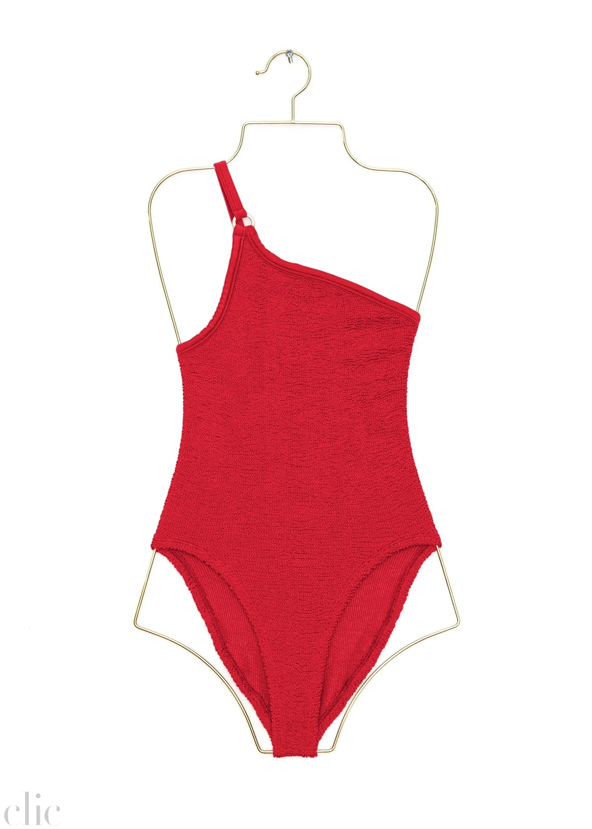 Clara Swimsuit with Gold Hoop in Red, from Hunza G