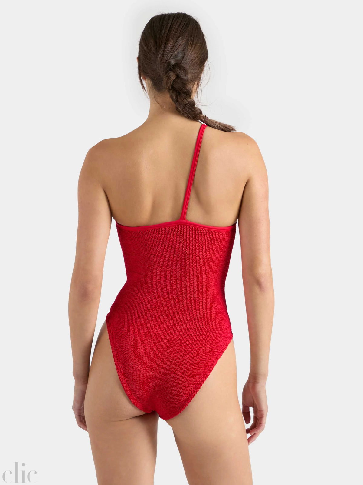 Clara Swimsuit with Gold Hoop in Red, from Hunza G