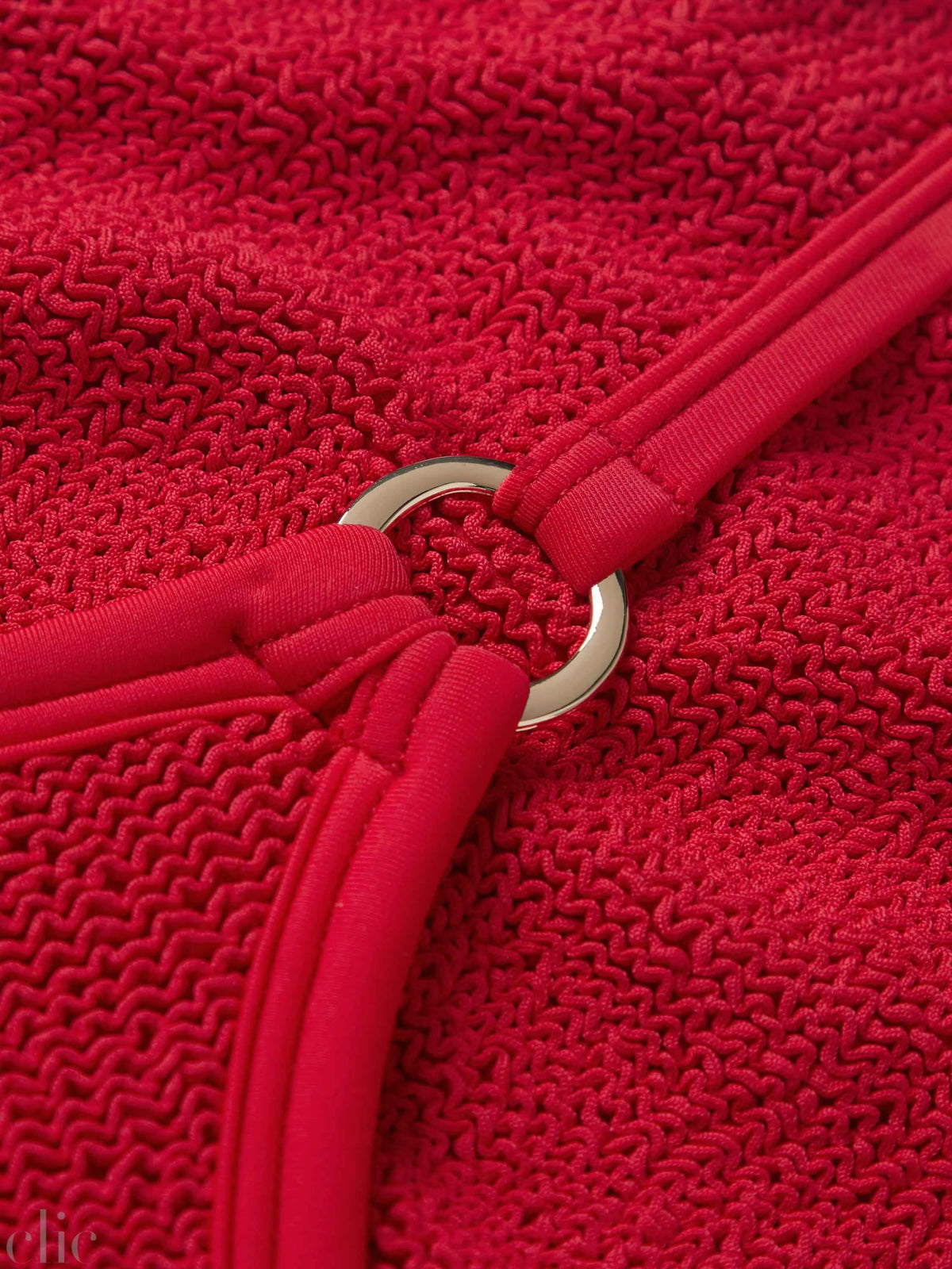 Clara Swimsuit with Gold Hoop in Red, from Hunza G