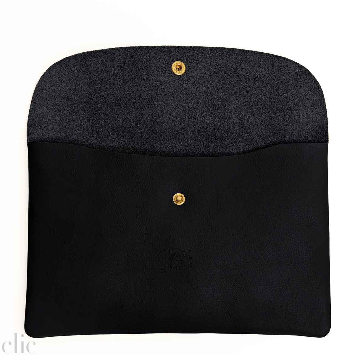 Classic Envelope in Black, from IL Bisonte