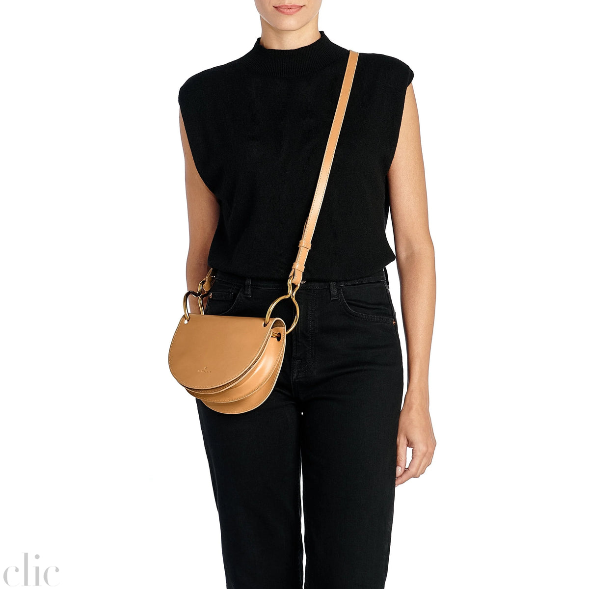 Consuelo Crossbody Small Bag in Natural Leather, from IL Bisonte