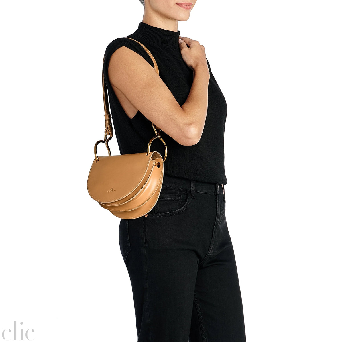 Consuelo Crossbody Small Bag in Natural Leather, from IL Bisonte