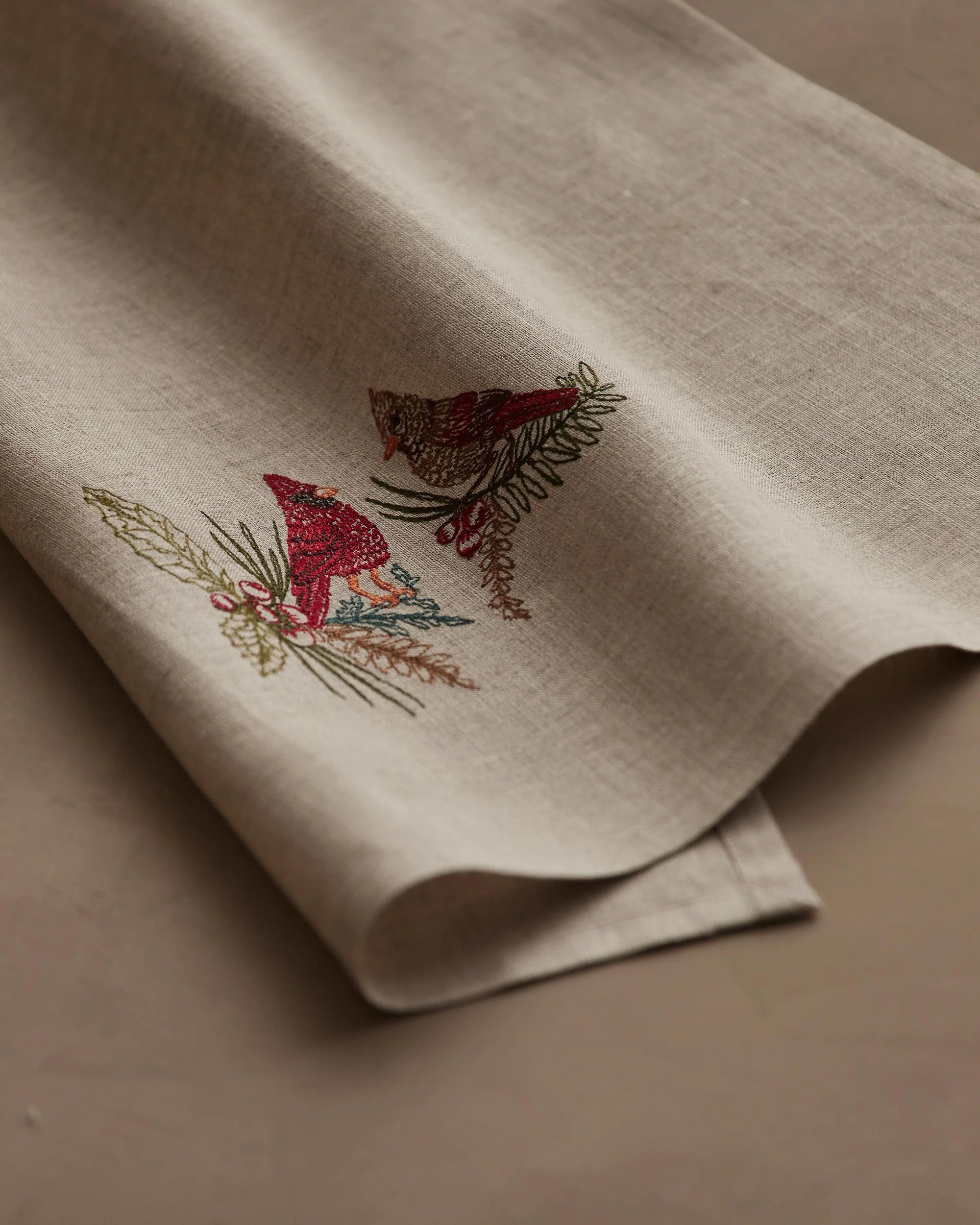 Christmas Cardinals Tea Towel, from Coral & Tusk