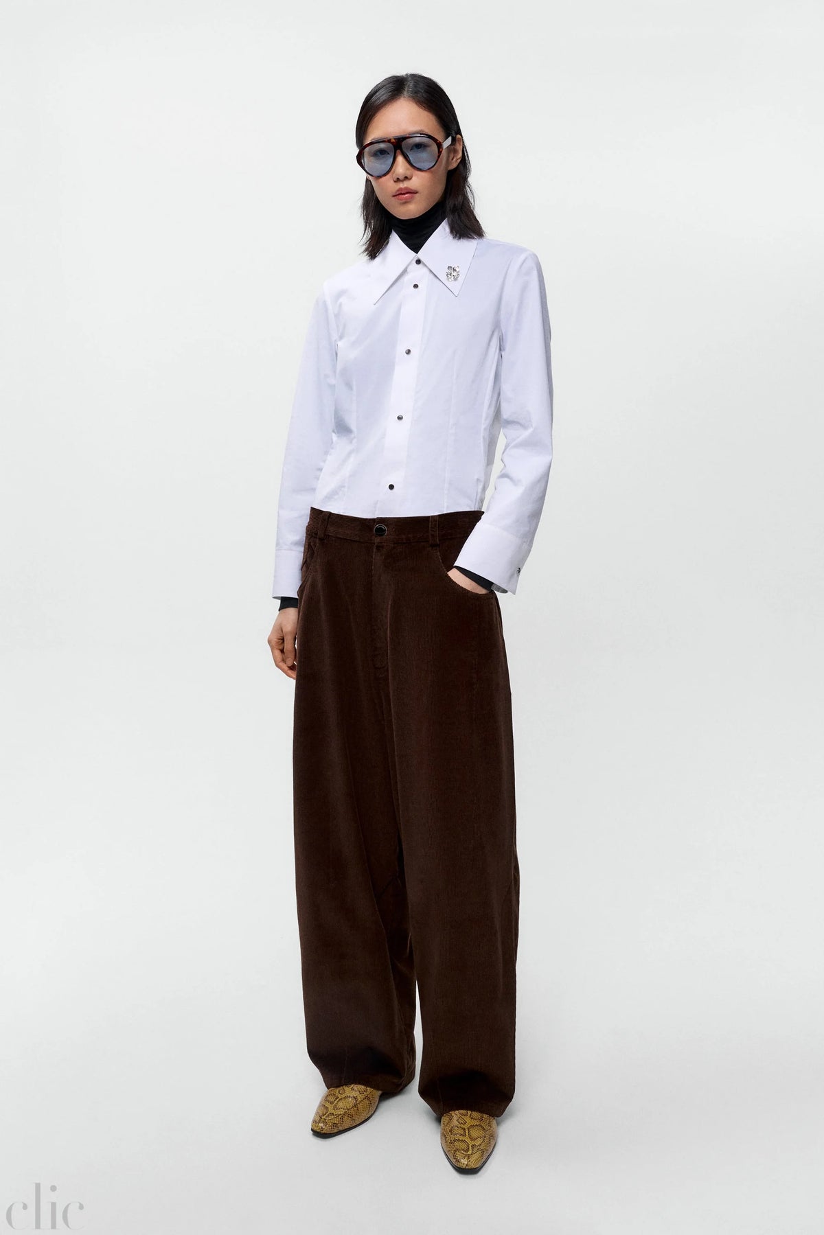 Corduroy Baggy Pants in Brown, from Cordera
