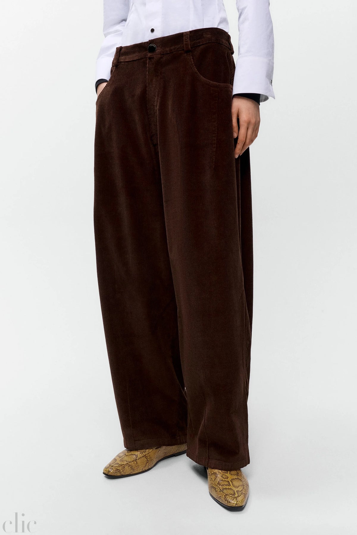 Corduroy Baggy Pants in Brown, from Cordera