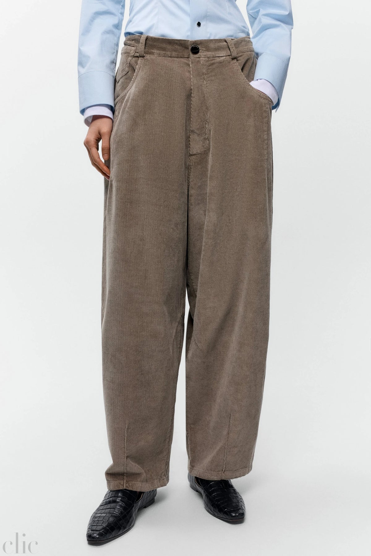 Corduroy Baggy Pants in Salvia, from Cordera