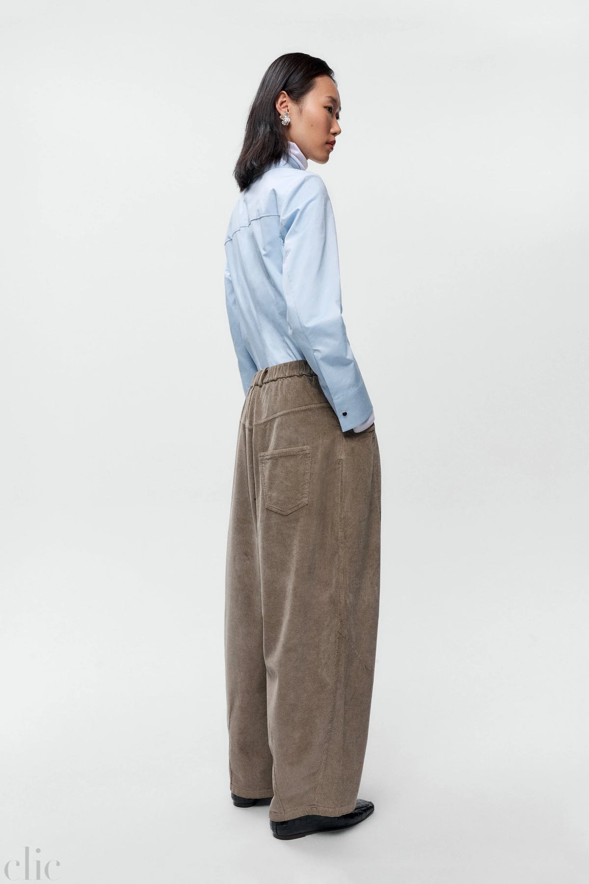 Corduroy Baggy Pants in Salvia, from Cordera